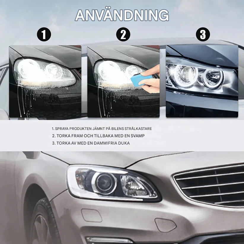 Rénovation des phares de voiture avec pâte à polir et protection UV