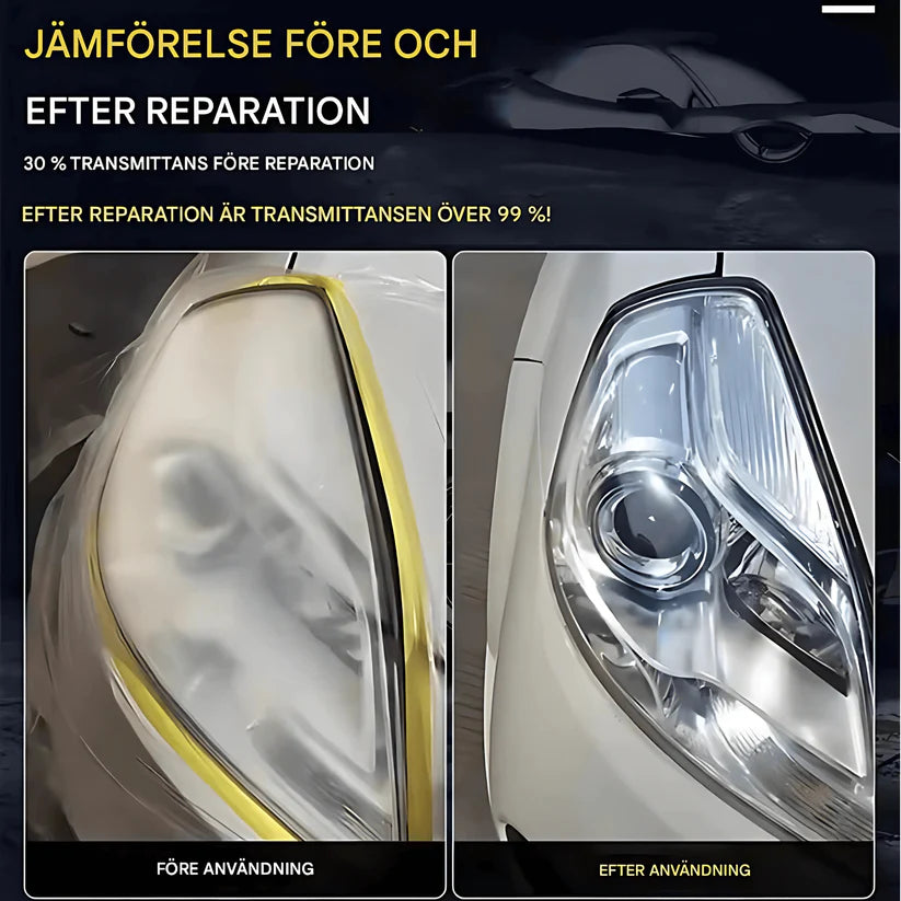 Rénovation des phares de voiture avec pâte à polir et protection UV