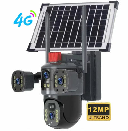 Caméra de Surveillance Solaire Sans Fil 3 en 1 – Caméra Intelligente Extérieure avec Vision Nocturne et Contrôle à Distance