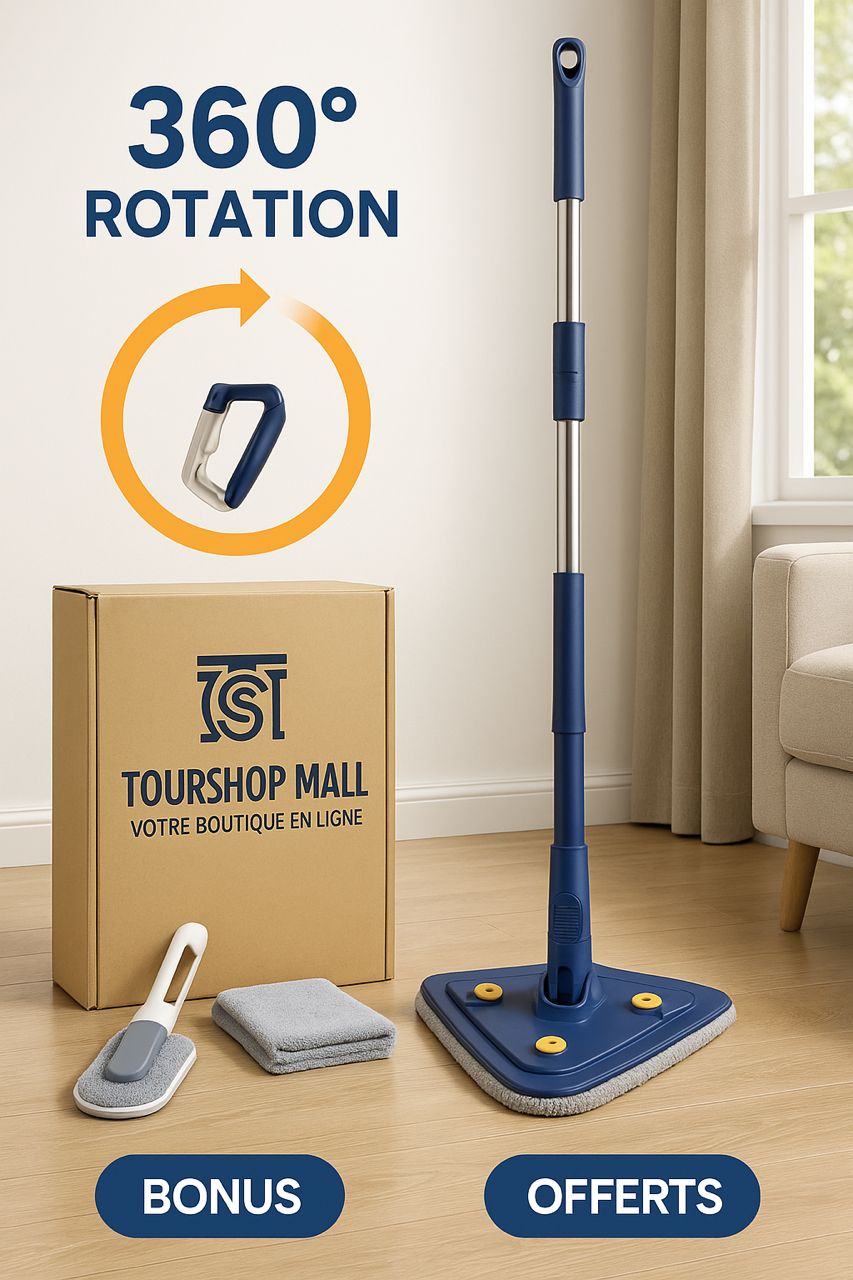 Balai de Nettoyage Réglable Rotative à 360°